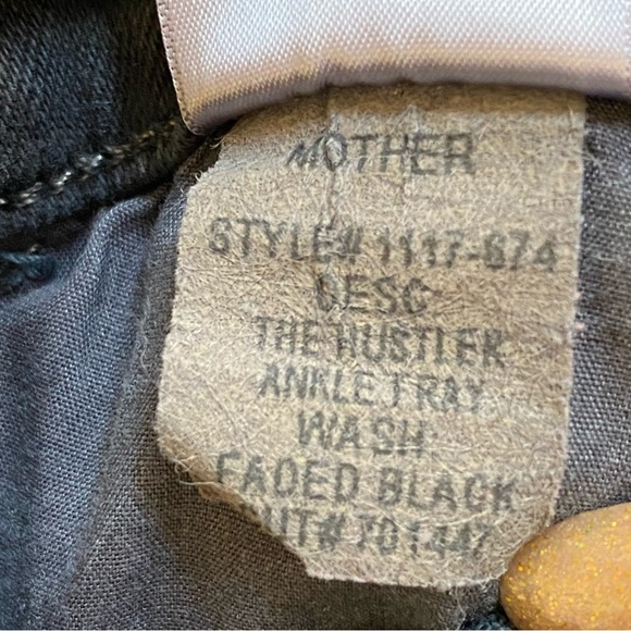 MOTHER The hustler ankle fray second chance gray black high waisted crop jeans - Picture 15 of 16